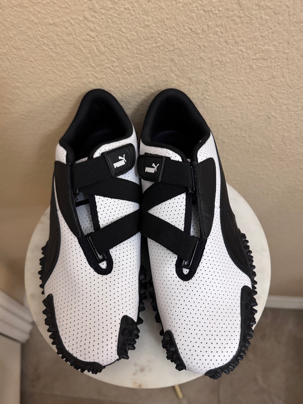 Women Puma Mostro black white sneakers avant-garde edgy unique spikes casual - Picture 2 of 9